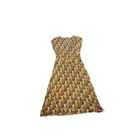 Garnet‎ Hill Womens Printed Surplice V-Neck Short Sleeve Fit & Flare Dress XS - Picture 9 of 9